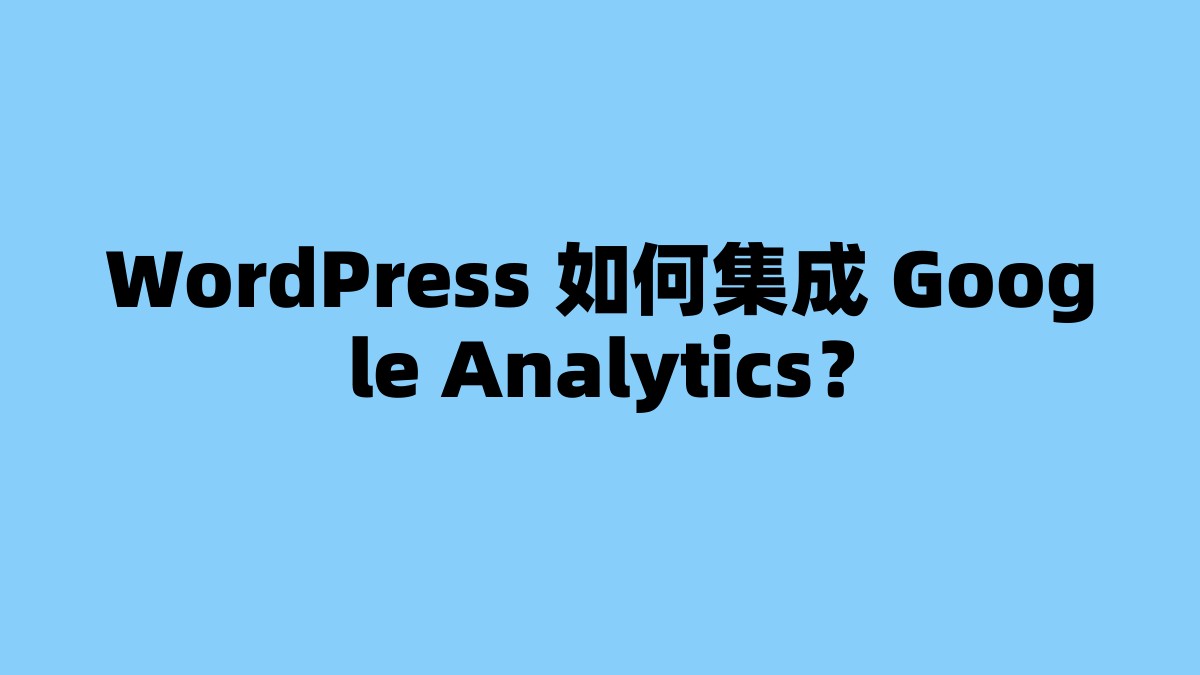 WordPress 如何集成 Google Analytics？ 杂七杂八-第1张