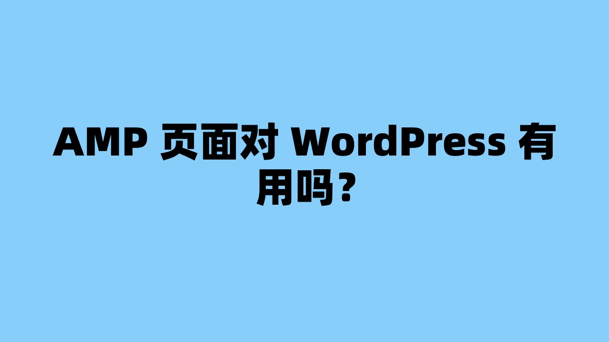 AMP 页面对 WordPress 有用吗？ 杂七杂八-第1张