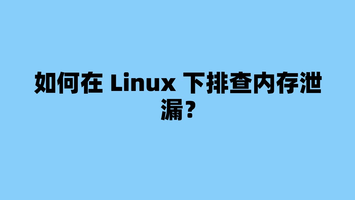 如何在 Linux 下排查内存泄漏？ 杂七杂八-第1张