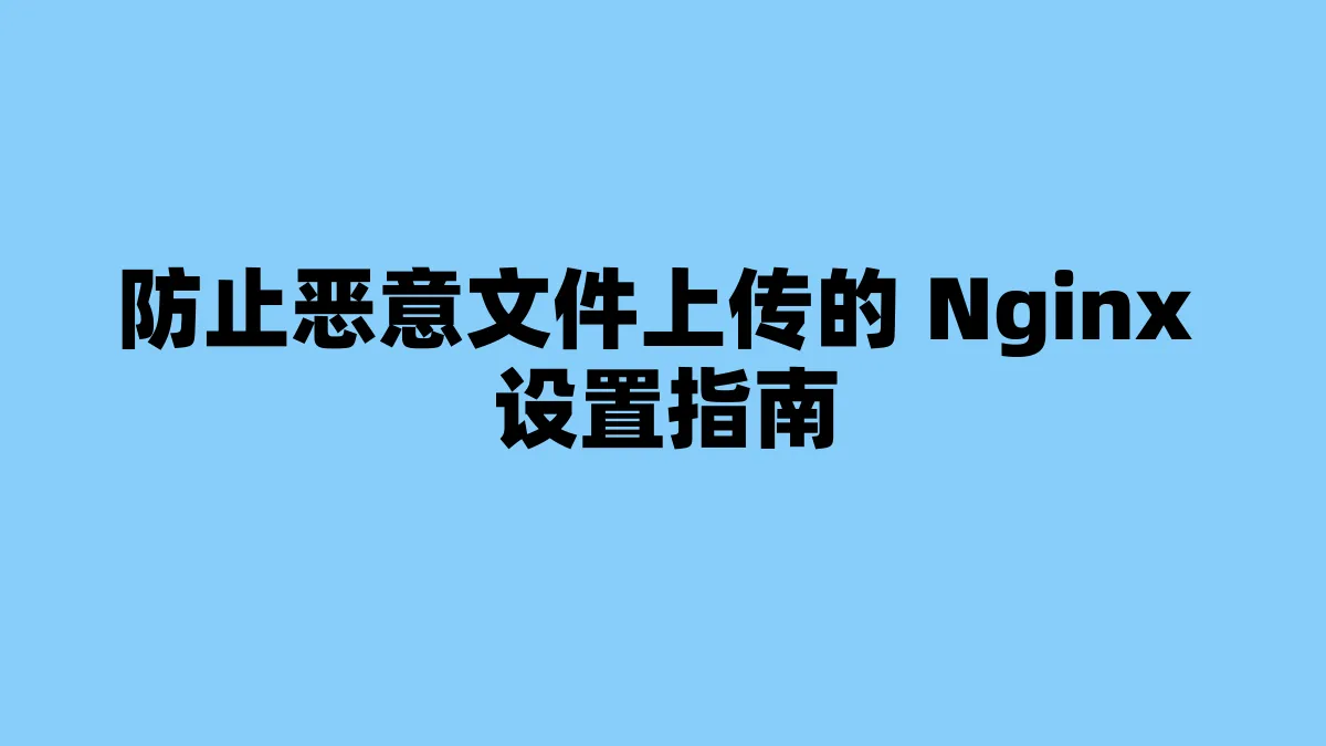 防止恶意文件上传的 Nginx 设置指南