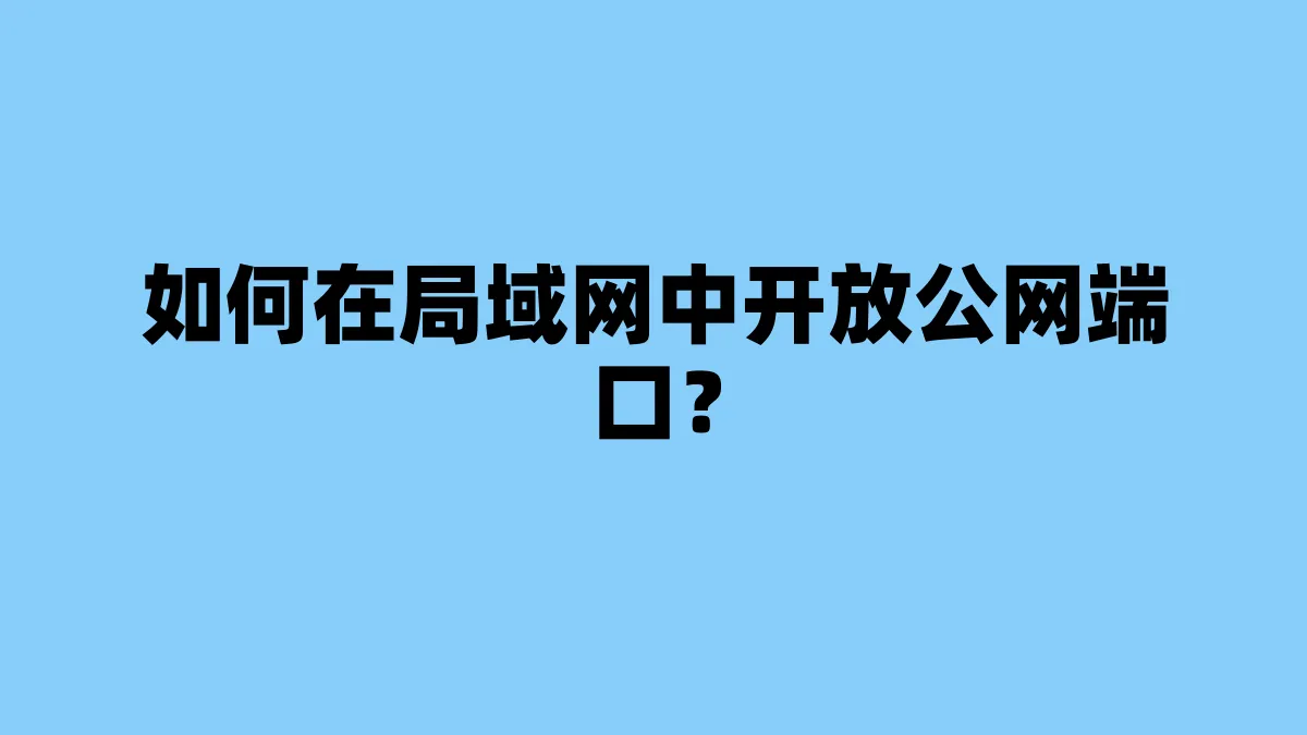 如何在局域网中开放公网端口？