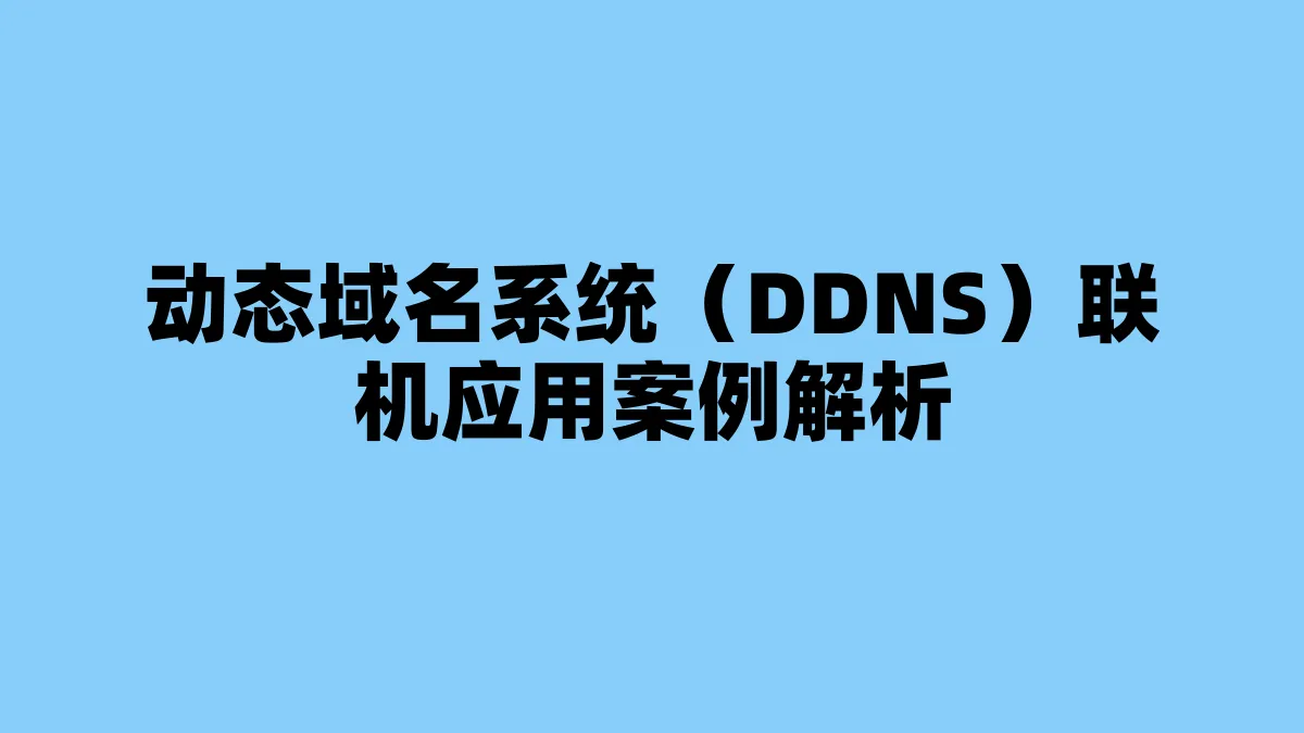 动态域名系统（DDNS）联机应用案例解析