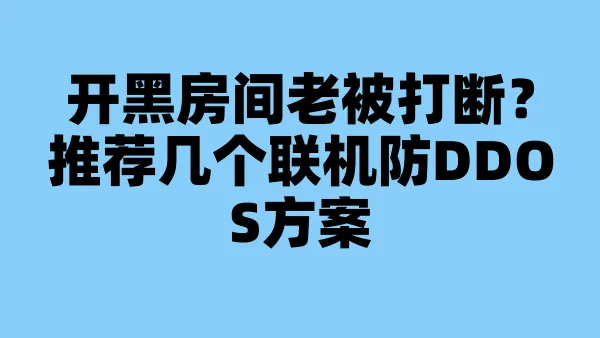 开黑房间老被打断？推荐几个联机防DDOS方案