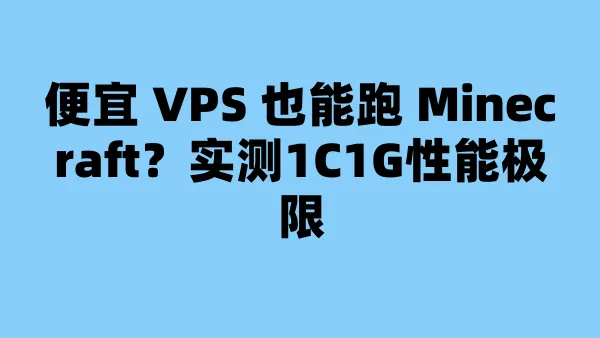 便宜 VPS 也能跑 Minecraft？实测1C1G性能极限