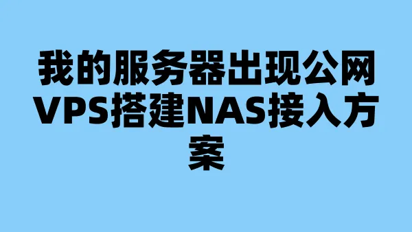我的服务器出现公网VPS搭建NAS接入方案