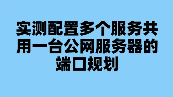实测配置多个服务共用一台公网服务器的端口规划