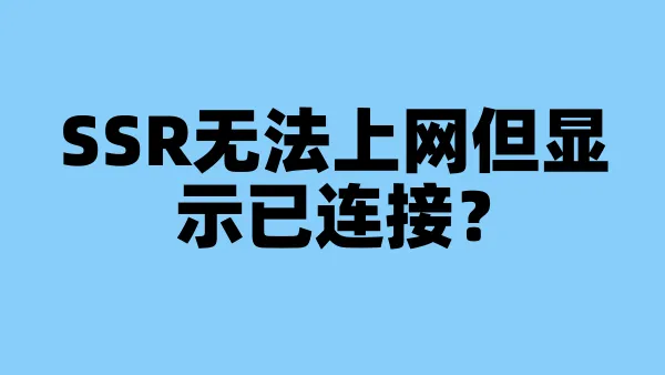 SSR无法上网但显示已连接？