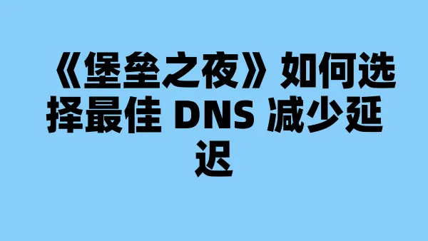 《堡垒之夜》如何选择最佳 DNS 减少延迟
