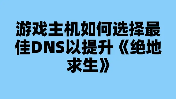 游戏主机如何选择最佳DNS以提升《绝地求生》