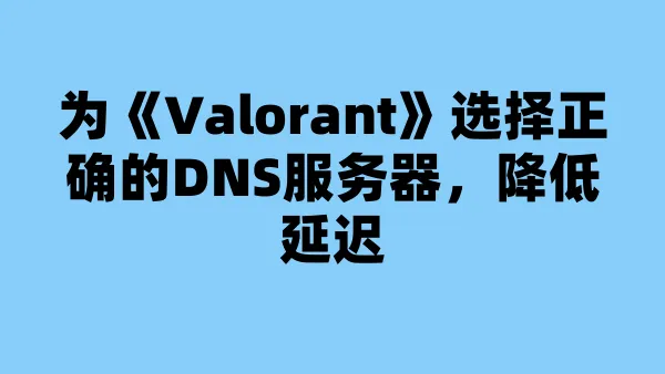 为《Valorant》选择正确的DNS服务器,降低延迟