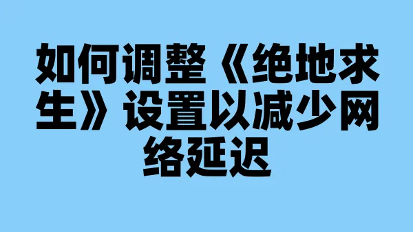 如何调整《绝地求生》设置以减少网络延迟