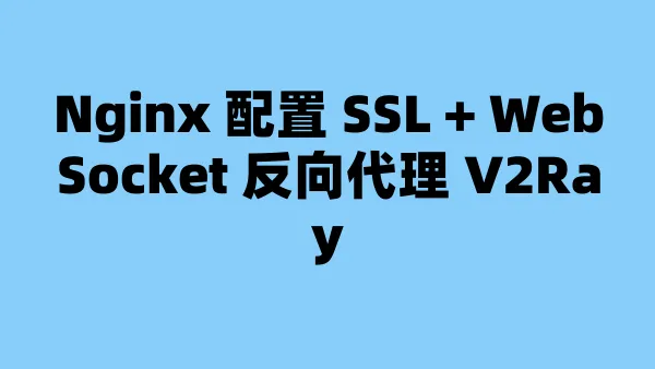 Nginx 配置 SSL + WebSocket 反向代理 V2Ray