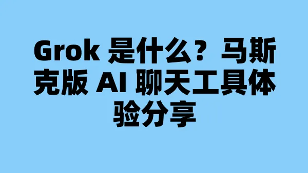 Grok 是什么?马斯克版 AI 聊天工具体验分享