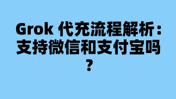 Grok 代充流程解析：支持微信和支付宝吗？