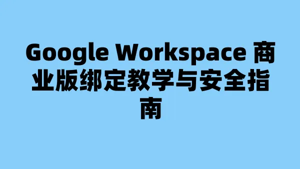 Google Workspace 商业版绑定教学与安全指南