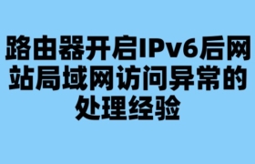 路由器开启IPv6后网站局域网访问异常的处理经验